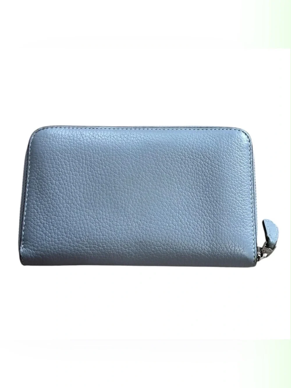 Coach Light Blue Leather Zip Wallet